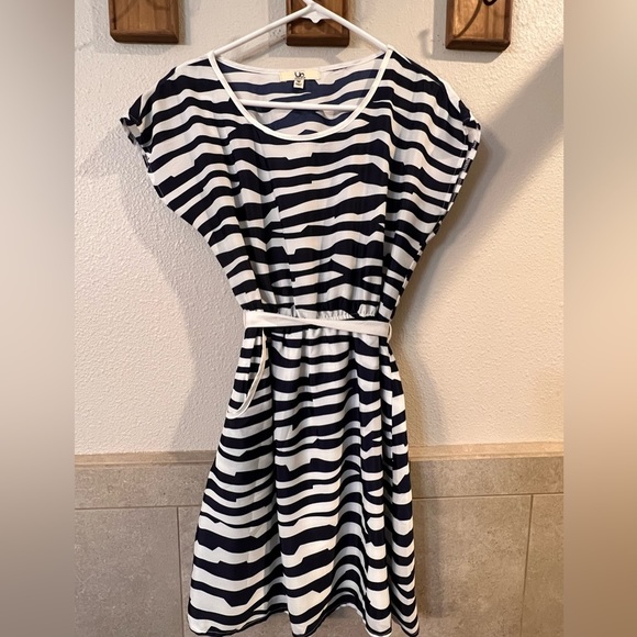 Ya Los Angeles Dresses & Skirts - 𝅺Ya Los Angeles blue and white zebra striped dress